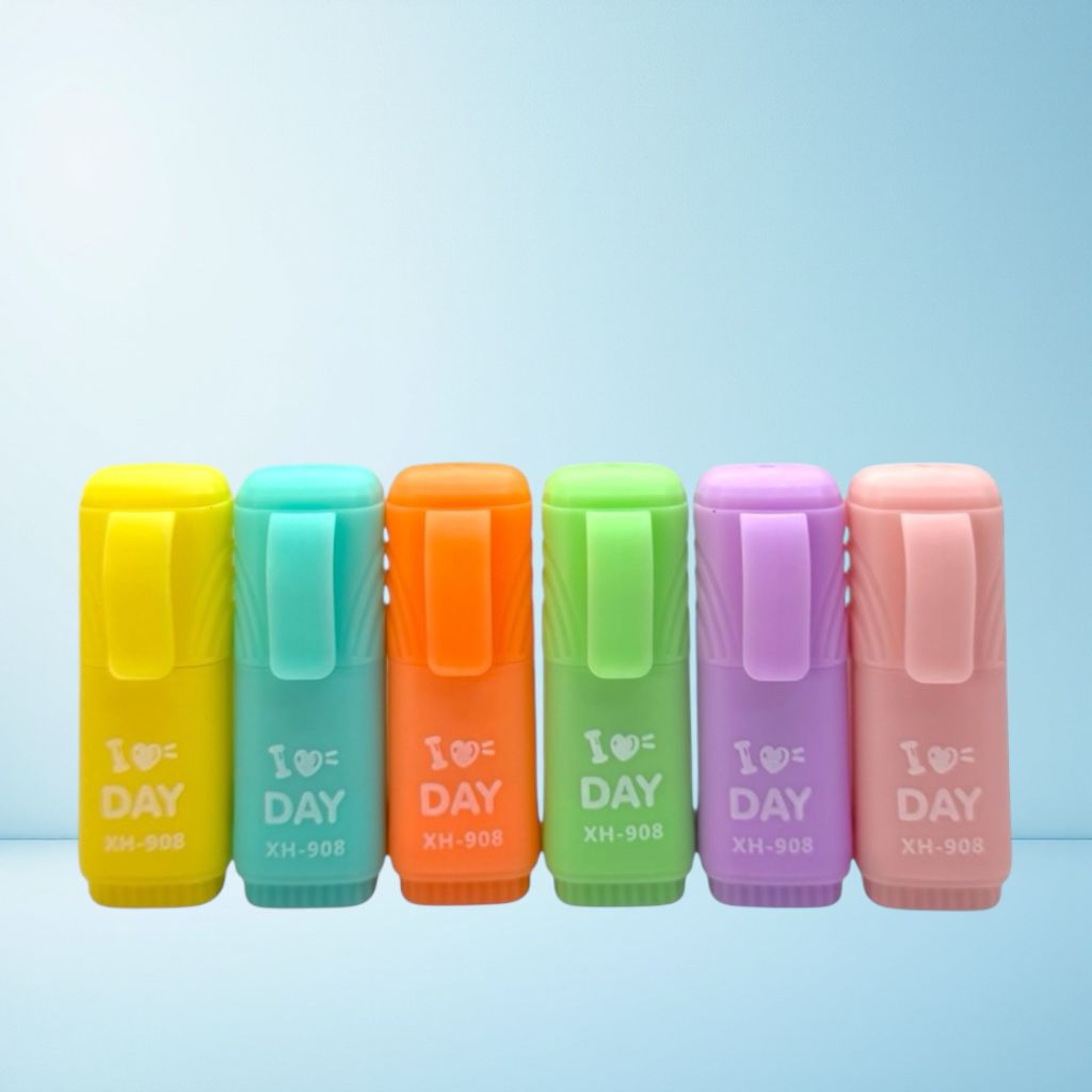 XH-908 MİNİ PASTEL FOSFORLU KALEM 6'LI SET